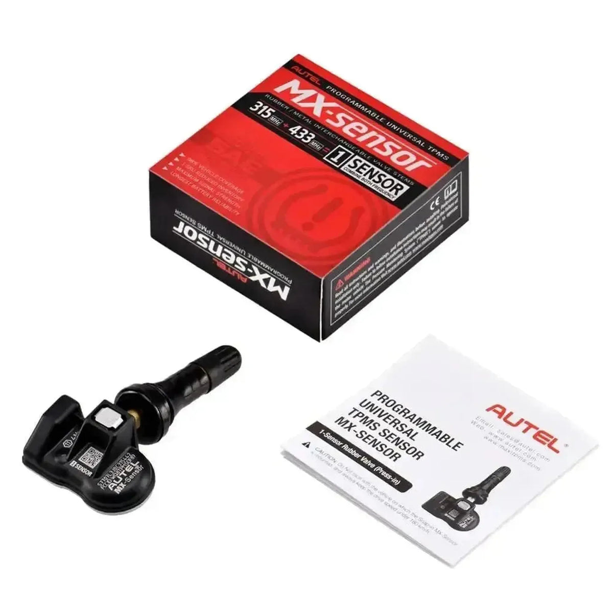 Autel MX-Sensor 315MHz+433MHz (Rubber) | TPMS-sensor (Press-in)