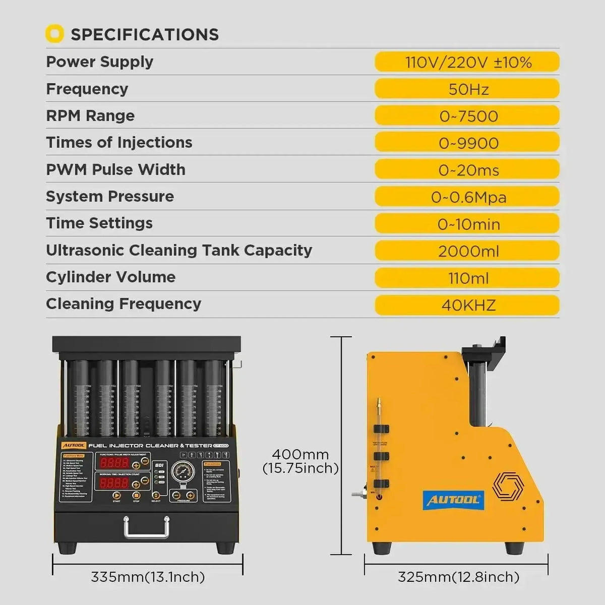 Autool CT400 | Δοκιμαστής εγχυτήρων