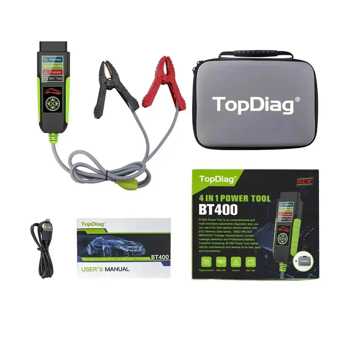 TopDiag BT400 Πολυλειτουργικό | Δοκιμαστής Μπαταρίας