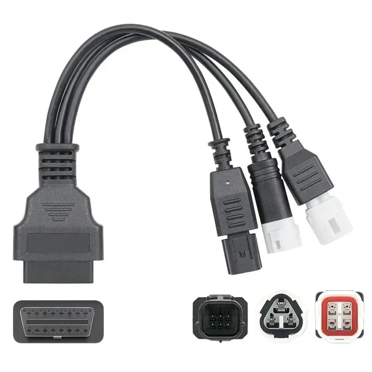 Yamaha 3+4+6-pins - 16-pins OBD2 Verloopkabel | Motorfiets