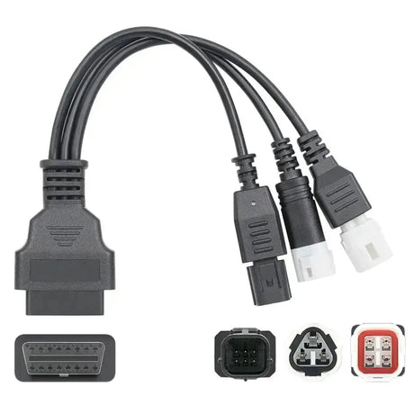 Yamaha 3+4+6-pins - 16-pins OBD2 Verloopkabel | Motorfiets